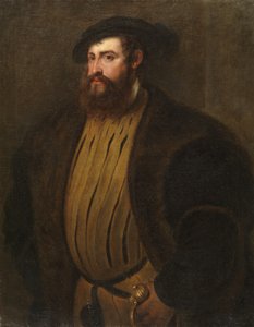 Retrato de Hernan Cortez  (Depois de Ticiano) de Peter Paul Rubens