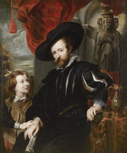 Retrato de Peter Paul Rubens com seu filho Albert, meados do século XVII. de Peter Paul, Rubens