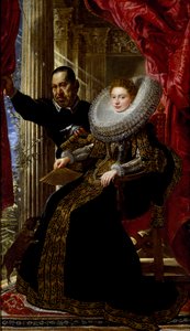 Retrato de uma jovem aristocrata com um anão (óleo sobre tela de Peter Paul Rubens