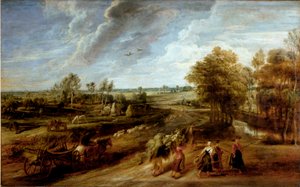 Regresso dos camponeses após o dia de trabalho nos campos (óleo sobre tela de Peter Paul Rubens