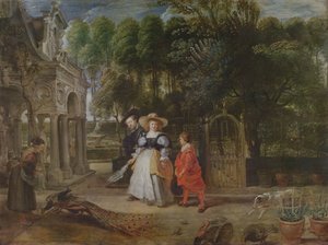 Rubens e Helene Fourment (1614-1673) no jardim de Peter Paul Rubens
