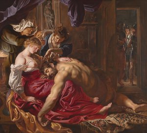 Samson e Delilah, c.1609 (óleo no painel) de Peter Paul Rubens