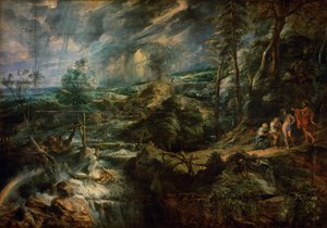 Paisagem tempestuosa com Filemão e Baucis de Peter Paul Rubens