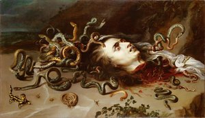 Tete de Meduse - Chefe da Medusa - Pieter Paul Rubens (1577-1640). Óleo sobre tela, c. 1617-1618. Dimensão: 68,5x118 cm. Museu de História de Arte, Vienne de Peter Paul Rubens