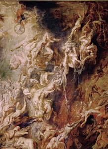 A Queda dos Malditos (pintura sobre madeira de carvalho) de Peter Paul Rubens