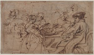 A Festa de Herodes retoma Tomyris com a Cabeça de Ciro verso, c. 1637-1638. de Peter Paul Rubens