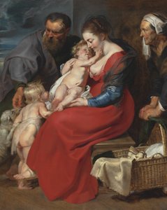 A Sagrada Família com os Santos Elizabeth e João Batista, c.1615 de Peter Paul Rubens