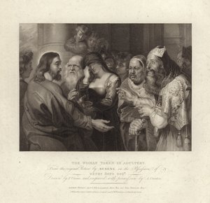 A mulher apanhada em adultério de Peter Paul Rubens
