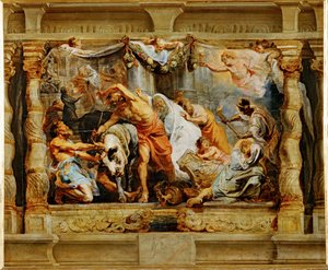 O triunfo da Eucaristia sobre a idolatria (pintura sobre tela) de Peter Paul Rubens