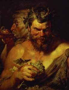 Dois Sátiros (óleo no painel) de Peter Paul Rubens