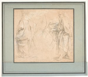 Dois estudos para Santo André e um estudo para um antigo sacerdote (Melquisedeque?) de Peter Paul Rubens