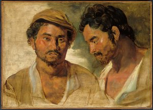 Dois estudos de um homem, cabeça e ombros de Peter Paul Rubens
