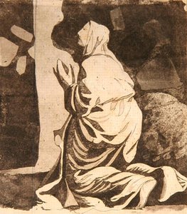 Elias no Deserto (aquatint) de Peter Perez Burdett