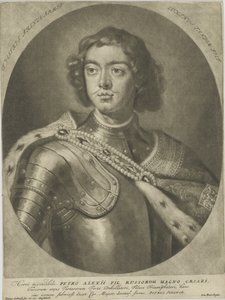 Retrato do Imperador Pedro I, o Grande 1672-1725, um 1700. de Peter Schenk