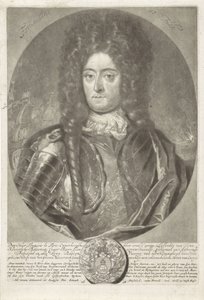Retrato do almirante general François Lefort 1656-1699, 1698. de Peter Schenk