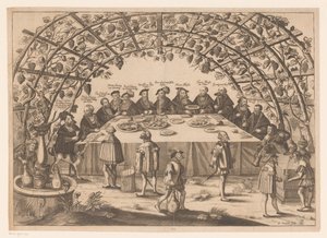 Banquete com os envolvidos na Aliança Schmalkaldic de Peter Troschel