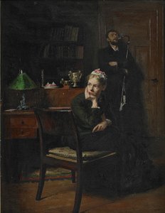 Cena de família em um interior, 1885 de Peter Vilhelm Ilsted