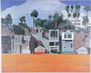 Houses Under the Cliff, Santa Mónica, EUA, 2002 (óleo sobre linho)
