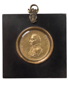 Placa do retrato do almirante Lord Nelson, c.1805 (bronze dourado) de Peter Wyon