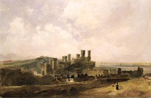 Castelo de Caernarvon (aguarela sobre papel) de Peter de Wint