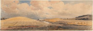 Campos de trigo perto da estação de Tring, Hertfordshire de Peter de Wint