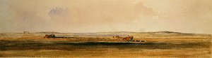 Colheita nos Lincolnshire Wolds (aguarela sobre papel) de Peter de Wint