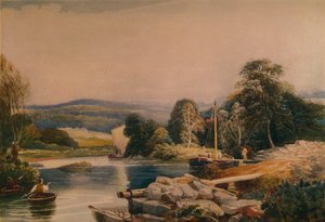 No Teify, Cardiganshire, século 19, 1935 de Peter de Wint