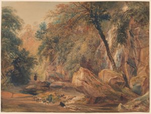 Cachoeira no Dingle no Badger Hall de Peter de Wint