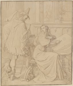 Sete desenhos dos Nibelungos: 3. Traição de Hagen. 1812-17