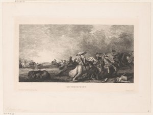 luta equestre Reitergefecht (título no objeto) de Peter von Halm