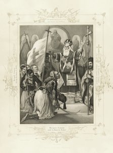 Os alemães metropolitanos erguendo a bandeira da liberdade Do álbum do heroísmo grego de Peter von Hess