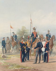 Um Grupo de Oficiais e Soldados dos Regimentos de Guarda-vidas da Guarda de Vida de Suas Majestades, 1873 de Petr Balashov