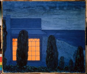 La maison Zhukovsky (Joukovsky), a Kuchuk Koy (Ucrânia) - A Casa de Zhukovsky em Kuchuk-Koy- Obra de Pyotr (Piotr, Petr) Savvich Utkin (Outkin) (1877-1934), têmpera sobre tela, por volta de 1915 - arte russa , século 20, simbolismo - coleção particular