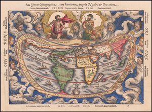 Mapa de 1544 - Charta Cosmographica, Cum Ventorum Propria Natura et Operatione