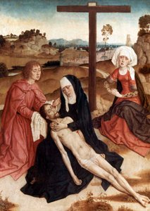 Lamentação Sobre o Cristo Morto, c.1444 (óleo sobre painel) de Petrus Christus