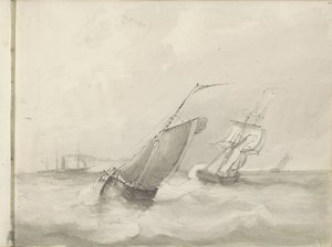 Navios à vela no mar