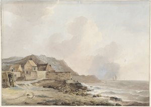 Vista da costa perto de Boulogne sur Mer