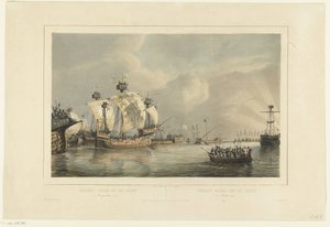 Batalha naval sobre os Gouwe, 1304
Batalha naval sobre o Gouwe 11 Augustus 1304 / Combat naval sur la Goude 11 Aout 1304 (título sobre o objecto)