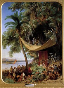A primeira missa na América (século XV) Missa em Cuba em 1494 2ª viagem de Colombo a Havana) Pintura de Blanchard Pharamond (1805-1873)