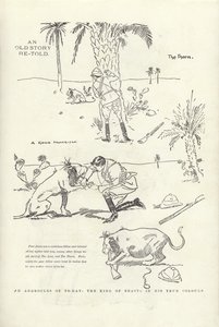 Um androcles de hoje, o rei dos animais em suas verdadeiras cores de Phil May