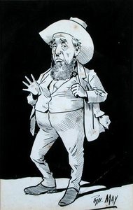 Cowboy (tinta sobre papel) de Phil May