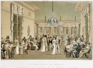 O Grand Salon du Café Frascati em Paris. Litografia de Philibert-Louis Debucourt (1755-1832) de Philibert Louis Debucourt
