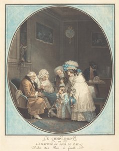 O elogio ou a manhã de ano novo de Philibert Louis Debucourt