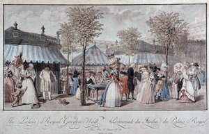 Passeio pelo Jardim do Palácio Real - por Debucourt de Philibert Louis Debucourt