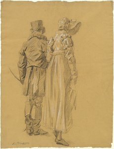 Um casal elegante visto de trás de Philibert d