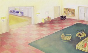 interiores dos anos 30: Hall (cor litho)