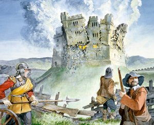Cerco da Guerra Civil no Castelo de Old Wardour, 1644, c1990-2010 de Philip Corke