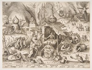 Avareza Avaritia da série Os Sete Pecados Capitais, 1558.