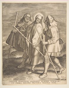 Cristo e os discípulos a caminho de Emaús, 1571. de Philip Galle