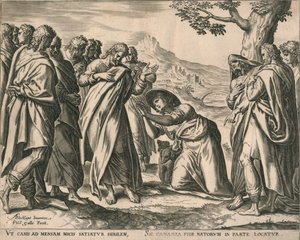 Cristo e a mulher de Canaã, c1577-1579. de Philip Galle